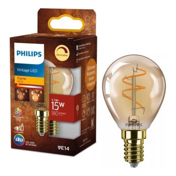 LED Stmievateľná žiarovka VINTAGE Philips P45 E14/2,7W/230V 1800K