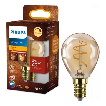 LED stmievateľná žiarovka VINTAGE Philips P45 E14/3,1W/230V 2200K