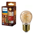 LED stmievateľná žiarovka VINTAGE Philips P45 E27/3,1W/230V 2200K CRI 90