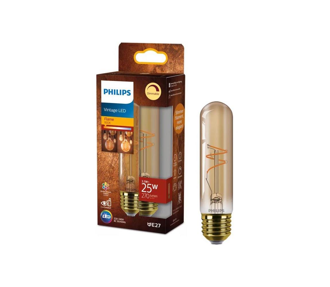 LED stmievateľná žiarovka VINTAGE Philips T30 E27/3,1W/230V 1800K 872110304907000