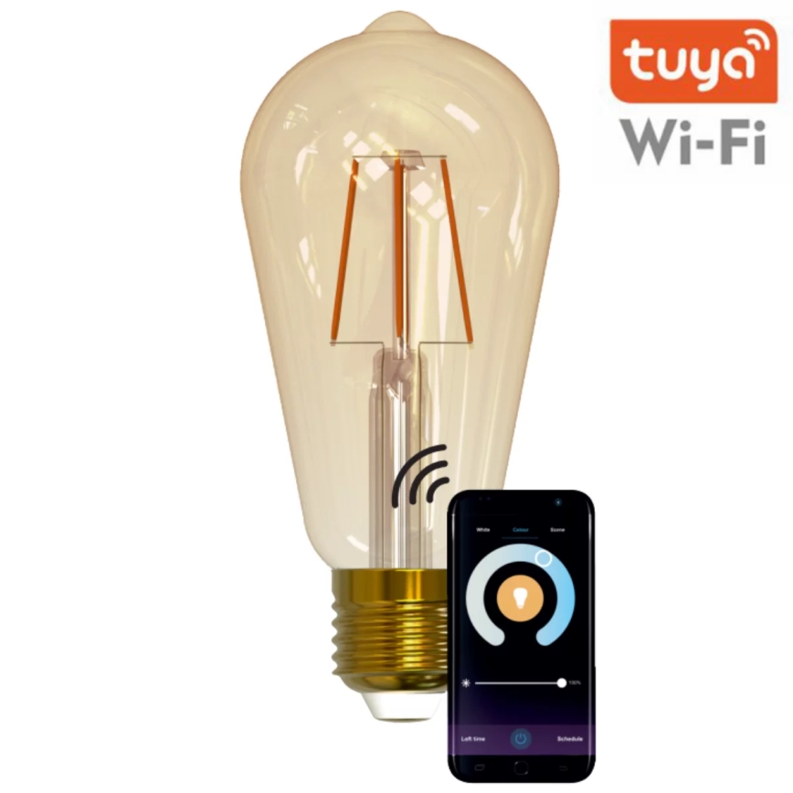 LED Stmievateľná žiarovka VINTAGE ST64 E27/5,5W/230V 1800-2700K Wi-fi Tuya