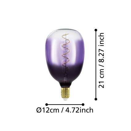 LED Stmievateľná žiarovka VINTAGE T120 E27/4W/230V 1800K fialová - Eglo 110226