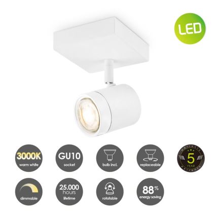 LED Stmievateľné bodové svietidlo MANU 1xGU10/5,8W/230V biela