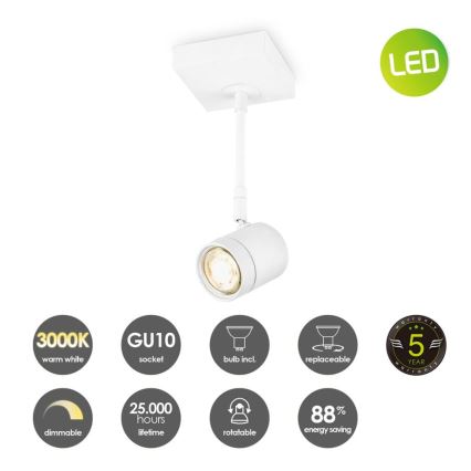 LED Stmievateľné bodové svietidlo MANU 1xGU10/5,8W/230V biela