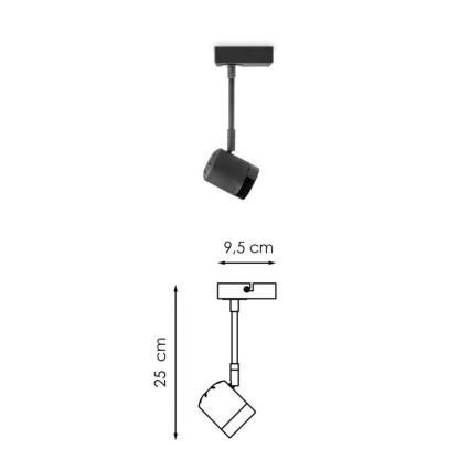 LED Stmievateľné bodové svietidlo MANU 1xGU10/5,8W/230V čierna