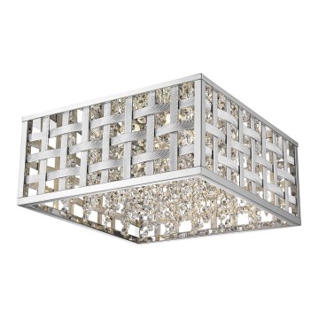 LED Stmievateľné krištáľové stropné svietidlo COLUMBUS LED/20W/230V lesklý chróm