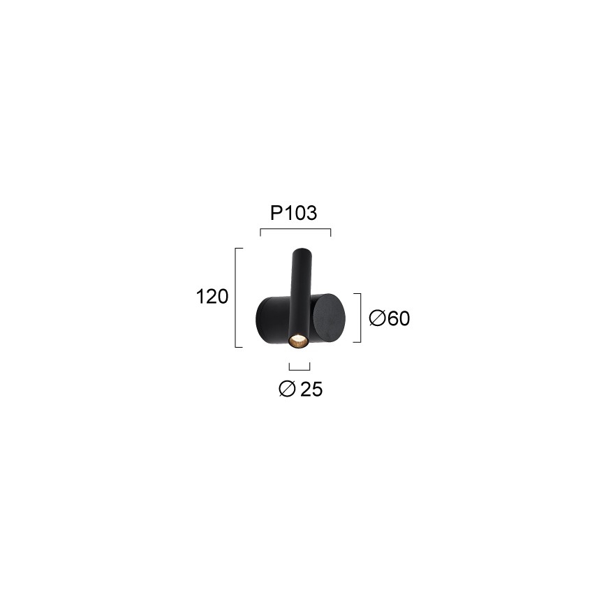 LED Stmievateľné nástenné bodové svietidlo PLANET LED/4W/230V čierne