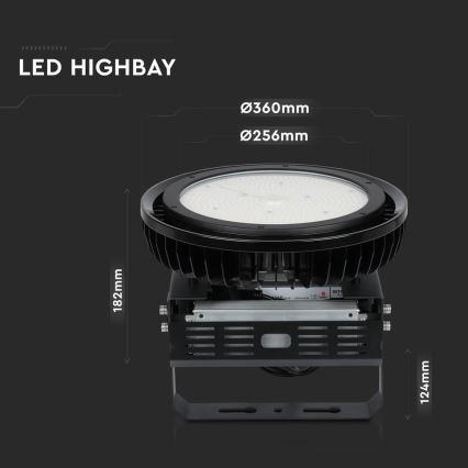 LED Stmievateľné priemyselné svietidlo High Bay LED/500W/230V 4000K IP65 čierna