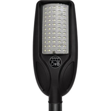 LED stmievateľné solárne pouličné svietidlo so senzorom VENICE LED/50W/3,2V 4000 mAh IP65 čierne + diaľkové ovládanie