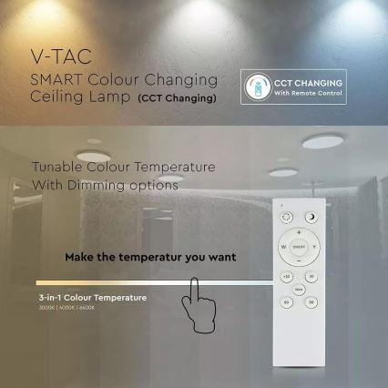 LED Stmievateľné stropné svietidlo 1xLED/40W/230V pr. 40 cm + diaľkové ovládanie
