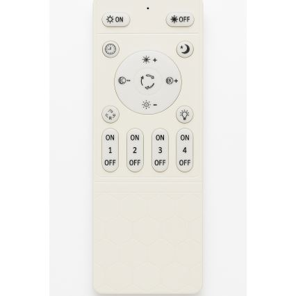 Čierne štvorcové stropné svietidlo s LED osvetlením, ktoré je ovládané diaľkovým ovládačom. Svietidlo má dva prekrývajúce sa štvorcové rámy.