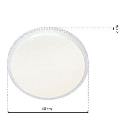Svetlý okrúhly panel s priemerom 40 cm a hrúbkou 6 cm je zobrazený na bielom pozadí. Panel má mierne textúrovaný okraj.
