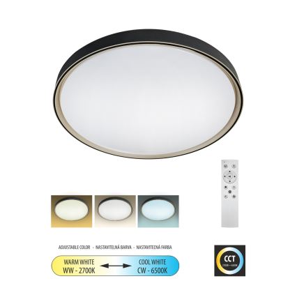 LED Stmievateľné stropné svietidlo EBRO LED/36W/230V 2700-6500K pr. 50 cm + diaľkové ovládanie