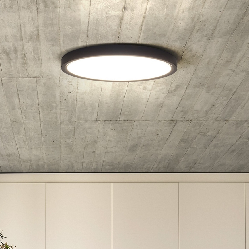LED Stmievateľné stropné svietidlo ESTELA LED/36W/230V pr.30 cm čierna + diaľkové ovládanie