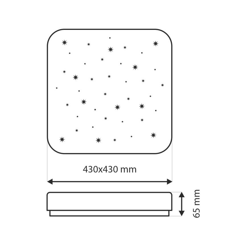 LED Stmievateľné stropné svietidlo FLORA LED/36W/230V 2700-6500K 43x43 cm + diaľkové ovládanie