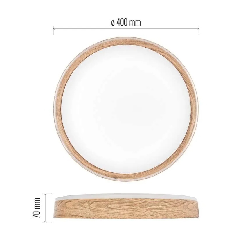 LED stmievateľné stropné svietidlo ILVI LED/30W/230V 2700-6500K pr. 40 cm dekor dreva + diaľkové ovládanie