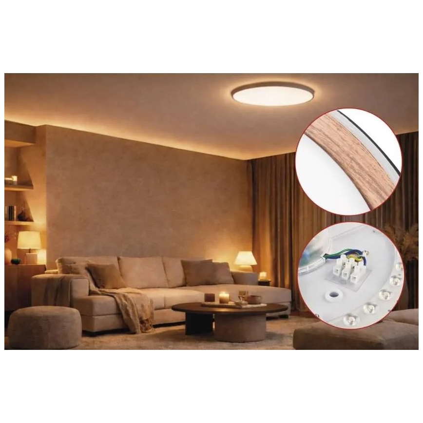 LED stmievateľné stropné svietidlo ILVI LED/30W/230V 2700-6500K pr. 40 cm čierna/béžová + diaľkové ovládanie