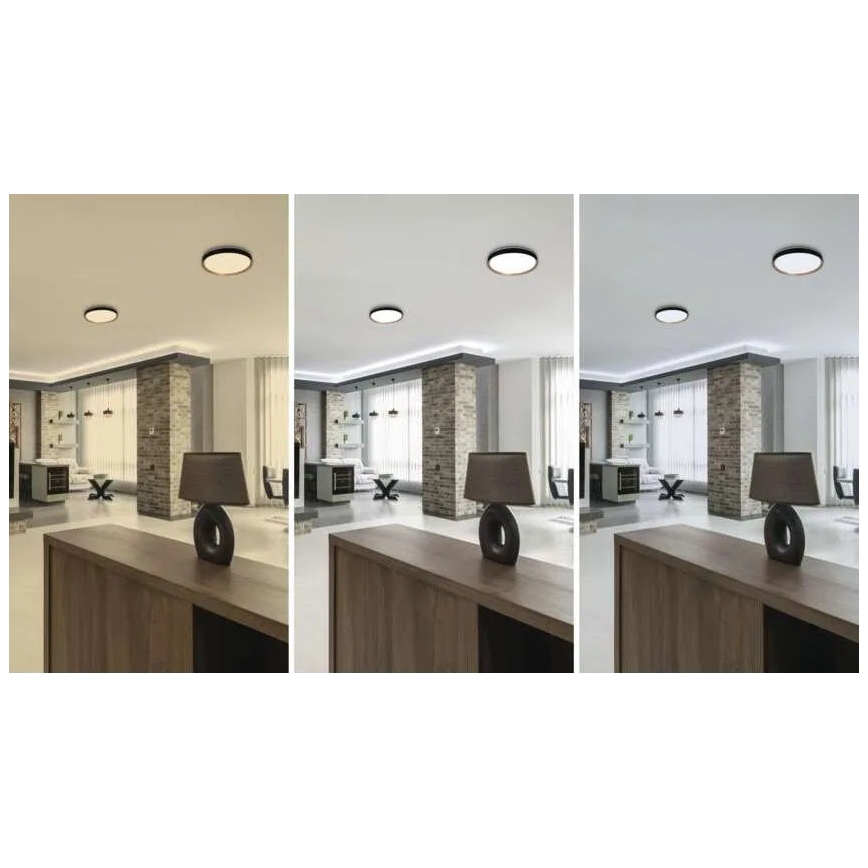 LED stmievateľné stropné svietidlo ILVI LED/30W/230V 2700-6500K pr. 40 cm čierna/béžová + diaľkové ovládanie