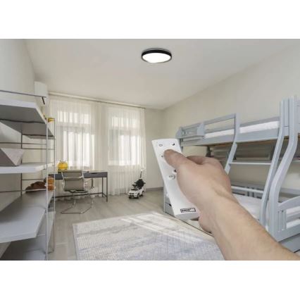 LED stmievateľné stropné svietidlo ILVI LED/30W/230V 2700-6500K priemer 40 cm čierna/mosadz + diaľkové ovládanie