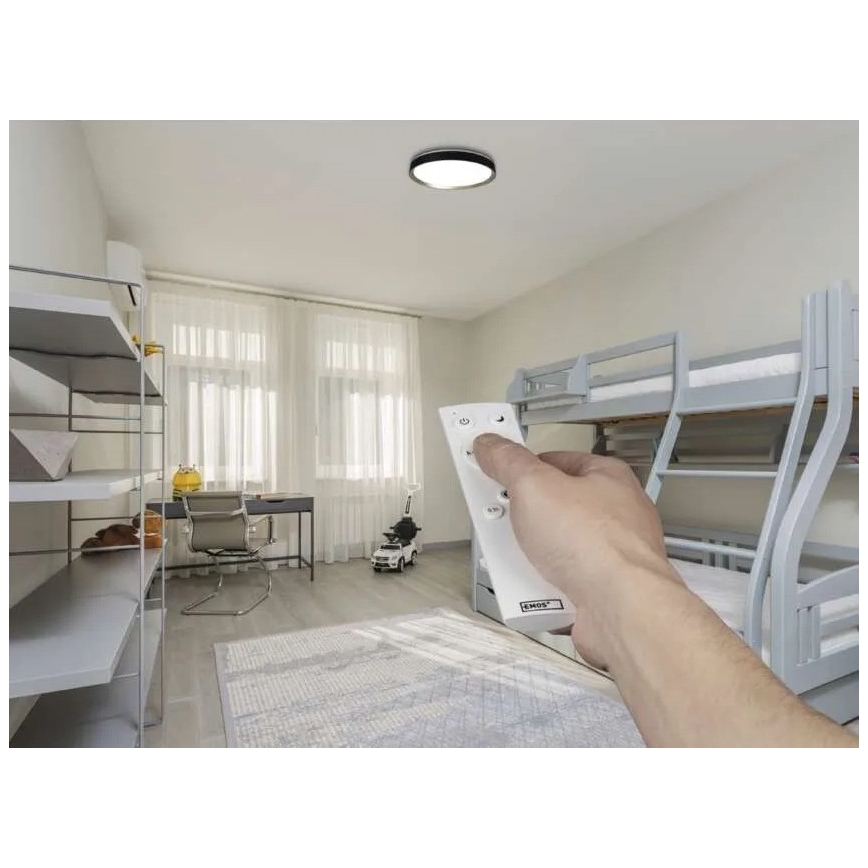 LED stmievateľné stropné svietidlo ILVI LED/30W/230V 2700-6500K priemer 40 cm čierna/mosadz + diaľkové ovládanie