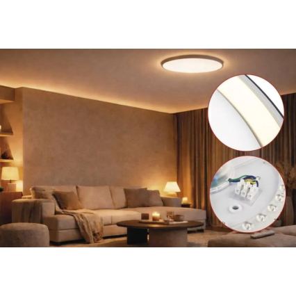LED stmievateľné stropné svietidlo ILVI LED/30W/230V 2700-6500K priemer 40 cm čierna/mosadz + diaľkové ovládanie
