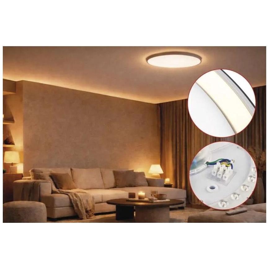 LED stmievateľné stropné svietidlo ILVI LED/30W/230V 2700-6500K priemer 40 cm čierna/mosadz + diaľkové ovládanie