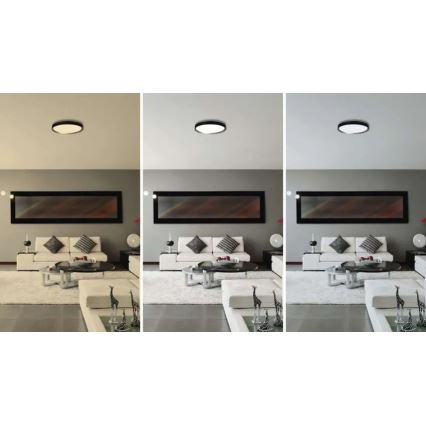 LED stmievateľné stropné svietidlo ILVI LED/30W/230V 2700-6500K priemer 40 cm čierna/mosadz + diaľkové ovládanie