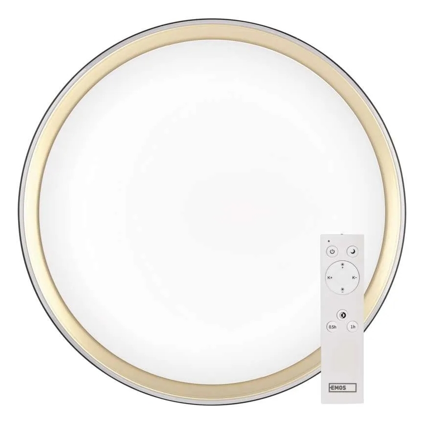 LED stmievateľné stropné svietidlo ILVI LED/30W/230V 2700-6500K priemer 40 cm čierna/mosadz + diaľkové ovládanie