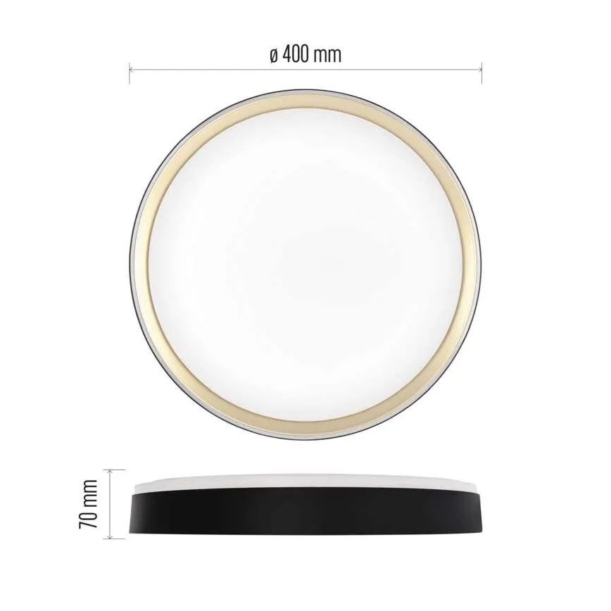 LED stmievateľné stropné svietidlo ILVI LED/30W/230V 2700-6500K priemer 40 cm čierna/mosadz + diaľkové ovládanie