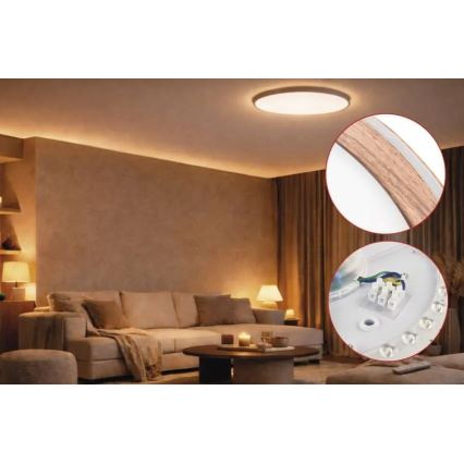 LED Stmievateľné stropné svietidlo ILVI LED/30W/230V 2700-6500K pr. 40 cm béžová + diaľkové ovládanie