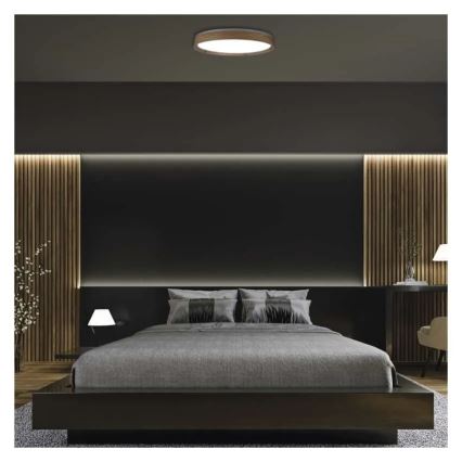 LED Stmievateľné stropné svietidlo ILVI LED/45W/230V 2700-6500K pr. 50 cm dekor dreva + diaľkové ovládanie