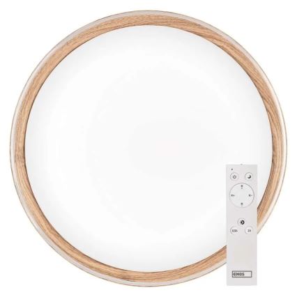 LED Stmievateľné stropné svietidlo ILVI LED/45W/230V 2700-6500K pr. 50 cm dekor dreva + diaľkové ovládanie