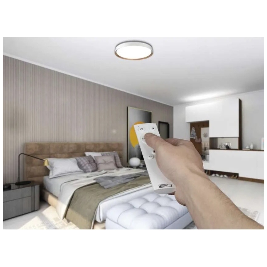 LED stmievateľné stropné svietidlo ILVI LED/45W/230V 2700-6500K priem. 50 cm biela/béžová + diaľkové ovládanie