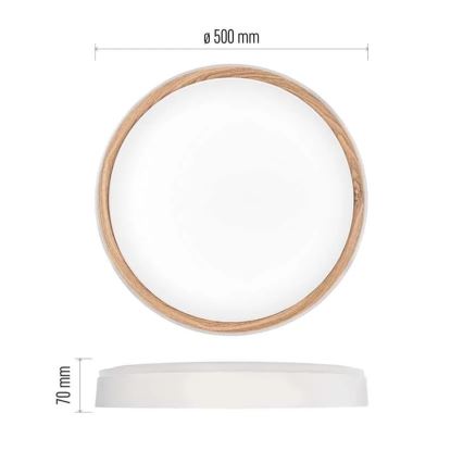 LED stmievateľné stropné svietidlo ILVI LED/45W/230V 2700-6500K priem. 50 cm biela/béžová + diaľkové ovládanie