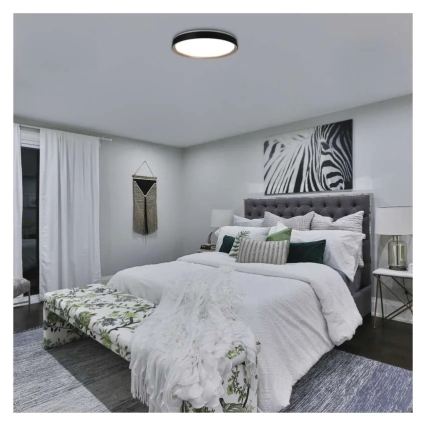 LED stmievateľné stropné svietidlo ILVI LED/45W/230V 2700-6500K pr. 50 cm čierna/béžová + diaľkové ovládanie