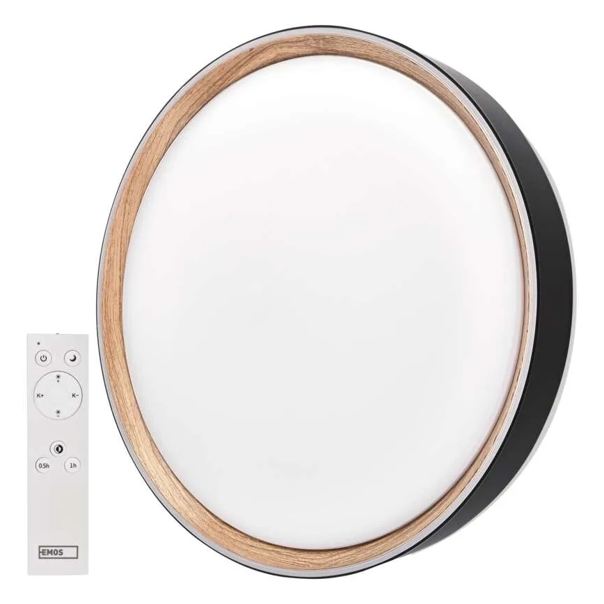 LED stmievateľné stropné svietidlo ILVI LED/45W/230V 2700-6500K pr. 50 cm čierna/béžová + diaľkové ovládanie