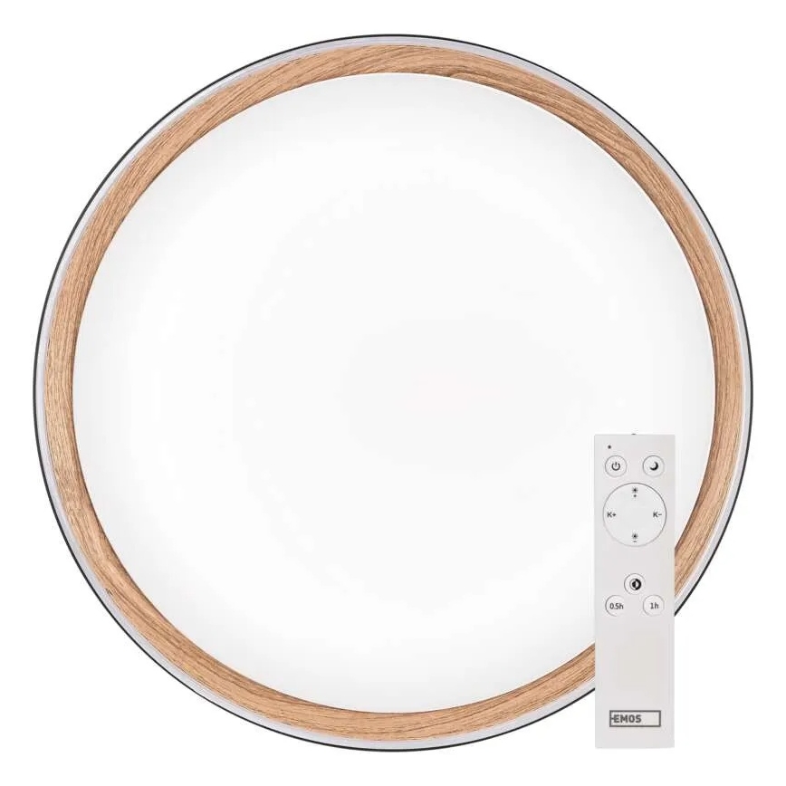 LED stmievateľné stropné svietidlo ILVI LED/45W/230V 2700-6500K pr. 50 cm čierna/béžová + diaľkové ovládanie