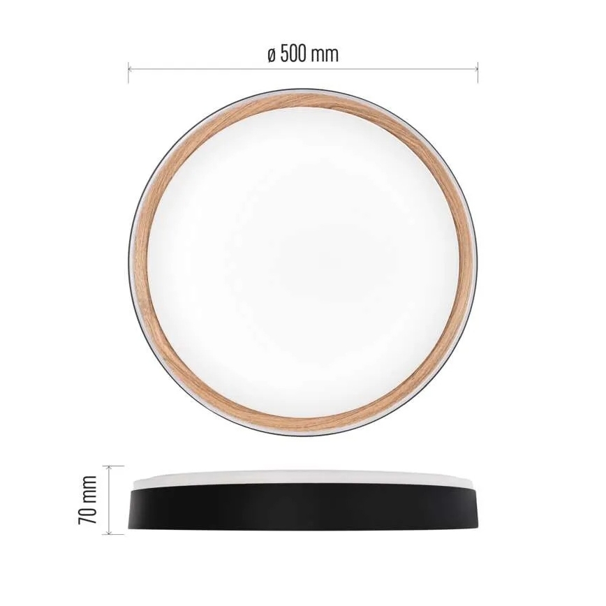 LED stmievateľné stropné svietidlo ILVI LED/45W/230V 2700-6500K pr. 50 cm čierna/béžová + diaľkové ovládanie