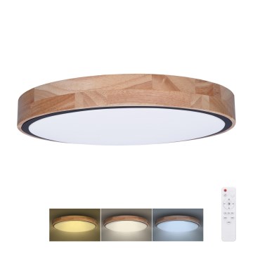 LED Stmievateľné stropné svietidlo IRON OAK LED/48W/230V 3000-6500K hnedá pr. 40 cm + diaľkové ovládanie