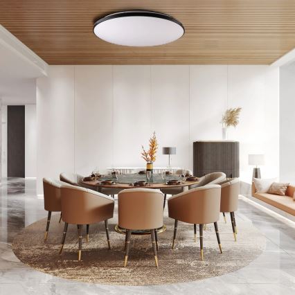 LED stmievateľné stropné svietidlo KERN LED/100W/230V 3000/4000/6000K pr. 100 cm čierna + s diaľkovým ovládačom