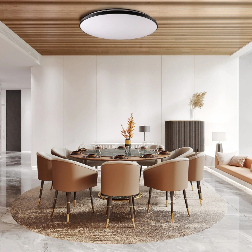 LED stmievateľné stropné svietidlo KERN LED/100W/230V 3000/4000/6000K pr. 100 cm čierna + s diaľkovým ovládačom
