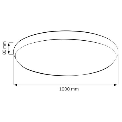 LED stmievateľné stropné svietidlo KERN LED/100W/230V 3000/4000/6000K pr. 100 cm čierna + s diaľkovým ovládačom