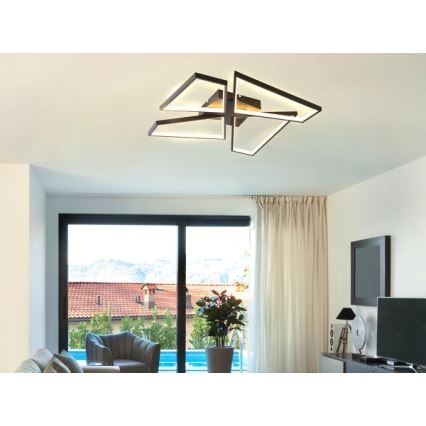 LED Stmievateľné stropné svietidlo LED/115W/230V 3000-6500K čierna + diaľkové ovládanie