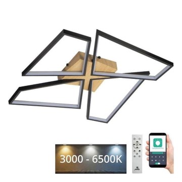 LED Stmievateľné stropné svietidlo LED/115W/230V 3000-6500K hnedá/čierna + diaľkové ovládanie