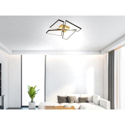 LED Stmievateľné stropné svietidlo LED/115W/230V 3000-6500K hnedá/čierna + diaľkové ovládanie