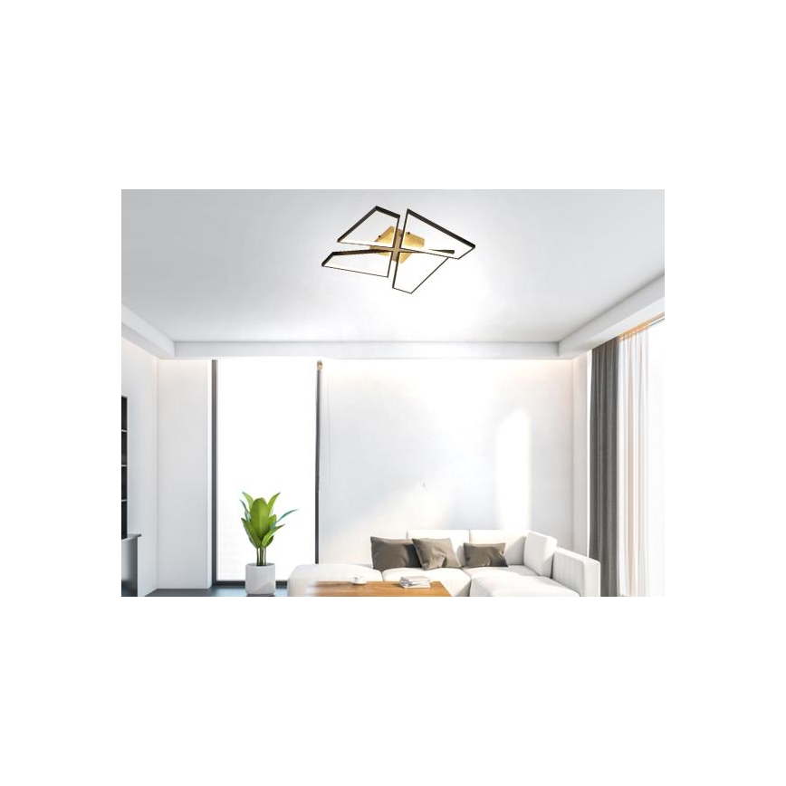 LED Stmievateľné stropné svietidlo LED/115W/230V 3000-6500K hnedá/čierna + diaľkové ovládanie