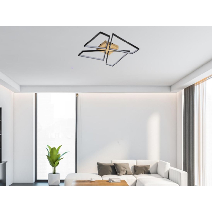 LED Stmievateľné stropné svietidlo LED/115W/230V 3000-6500K hnedá/čierna + diaľkové ovládanie