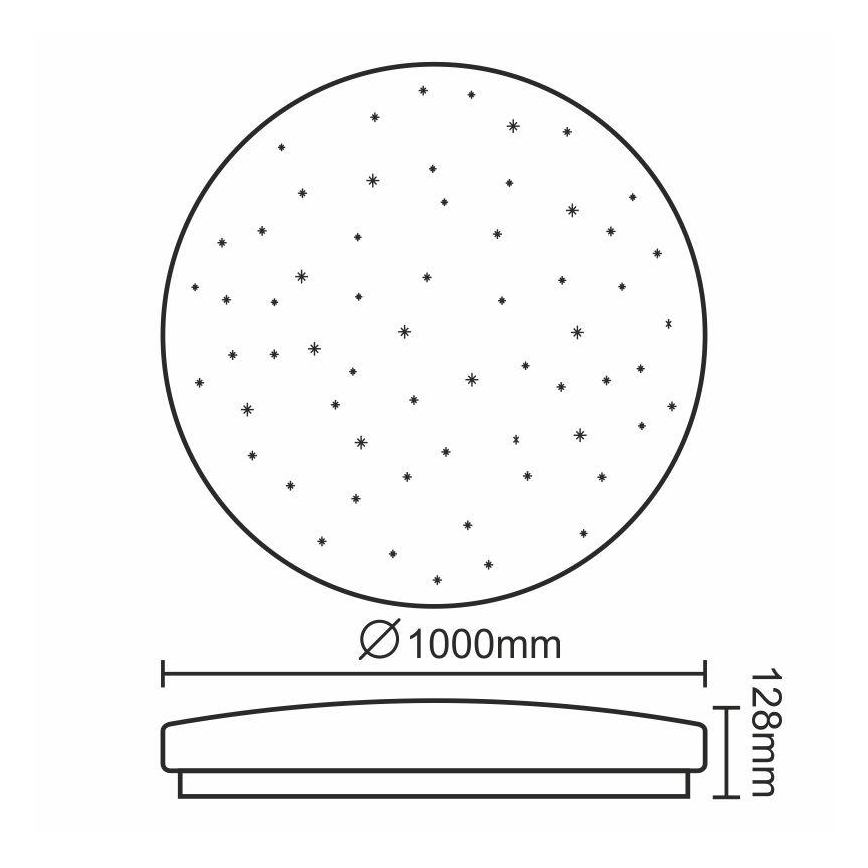 LED Stmievateľné stropné svietidlo LED/150W/230V + diaľkové ovládanie