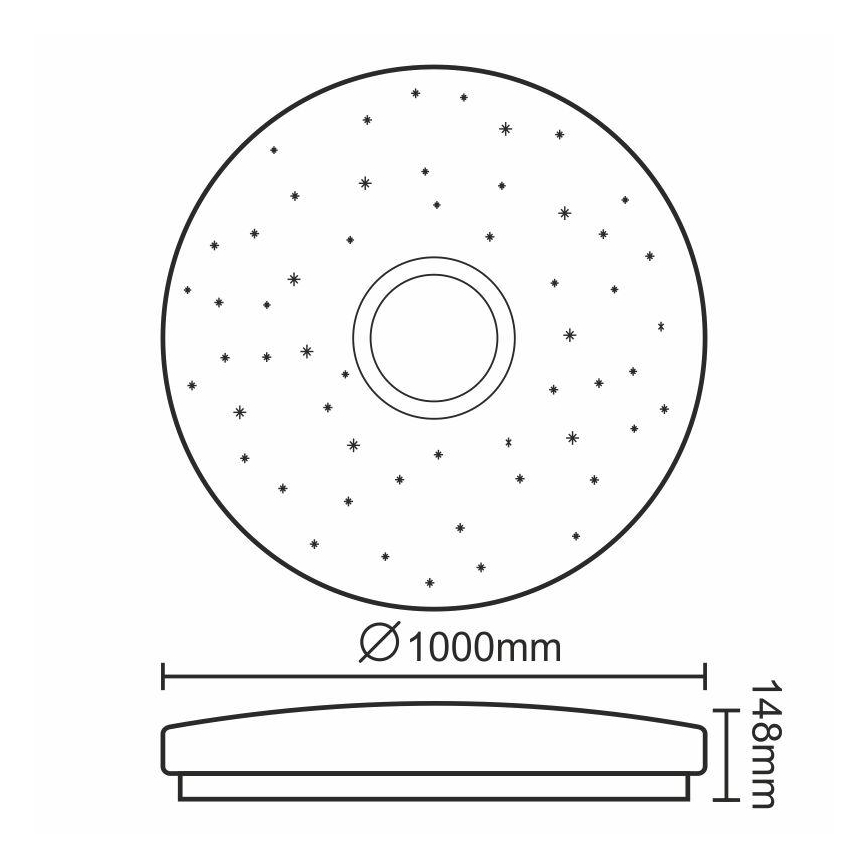 LED Stmievateľné stropné svietidlo LED/150W/230V + diaľkové ovládanie