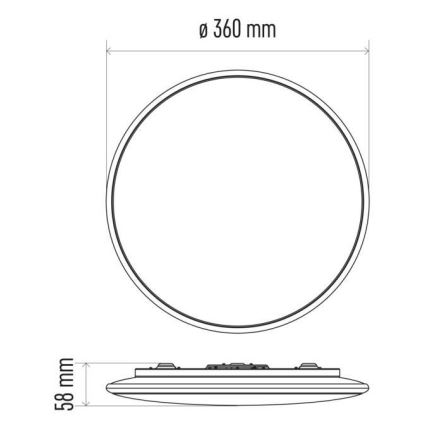 LED Stmievateľné stropné svietidlo LED/24W/230V + diaľkové ovládanie okrúhly 2700K-6500K